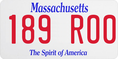 MA license plate 189RO0