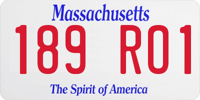MA license plate 189RO1