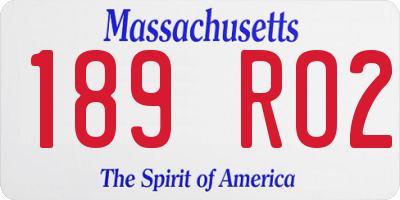 MA license plate 189RO2