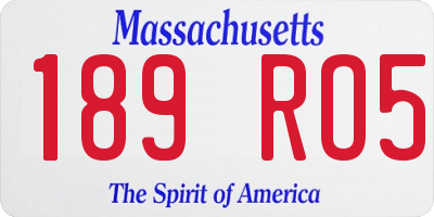 MA license plate 189RO5