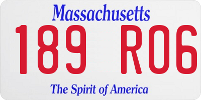 MA license plate 189RO6