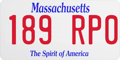 MA license plate 189RP0