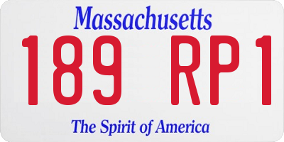 MA license plate 189RP1