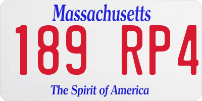 MA license plate 189RP4