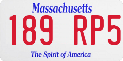 MA license plate 189RP5