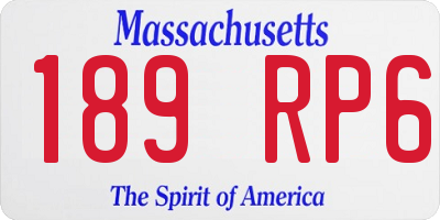 MA license plate 189RP6