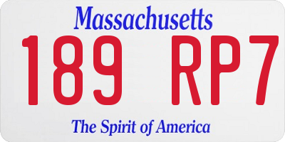 MA license plate 189RP7