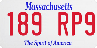 MA license plate 189RP9
