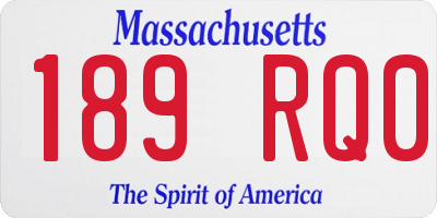 MA license plate 189RQ0