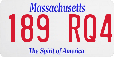 MA license plate 189RQ4