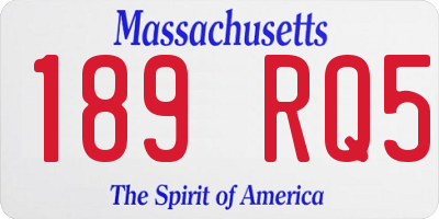 MA license plate 189RQ5