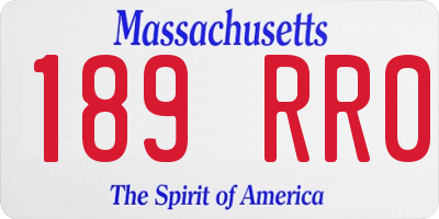 MA license plate 189RR0