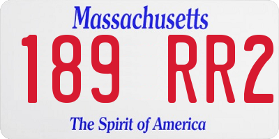 MA license plate 189RR2
