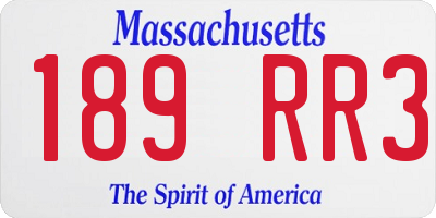 MA license plate 189RR3