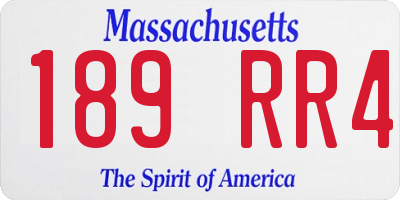 MA license plate 189RR4