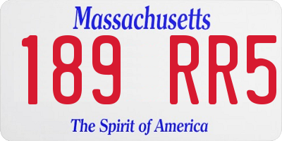 MA license plate 189RR5