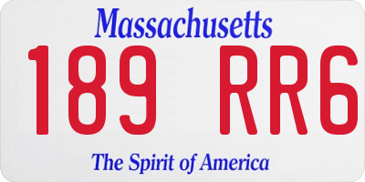 MA license plate 189RR6