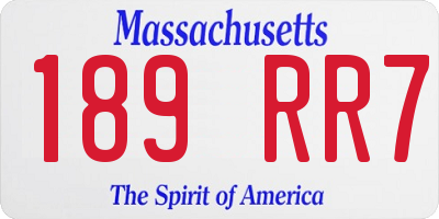 MA license plate 189RR7