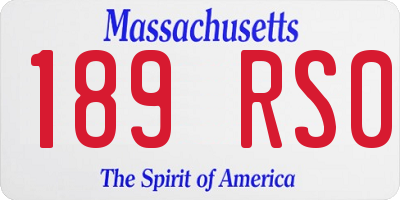 MA license plate 189RS0