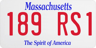 MA license plate 189RS1