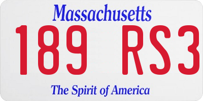 MA license plate 189RS3