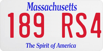 MA license plate 189RS4