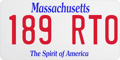 MA license plate 189RT0