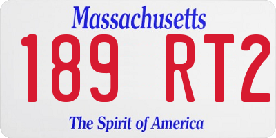 MA license plate 189RT2