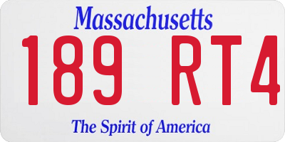 MA license plate 189RT4