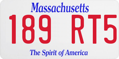 MA license plate 189RT5