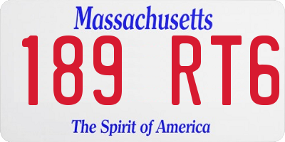 MA license plate 189RT6