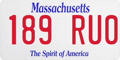 MA license plate 189RU0