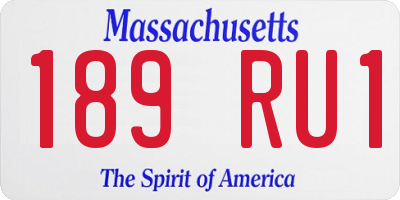 MA license plate 189RU1