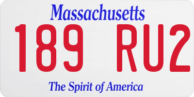 MA license plate 189RU2
