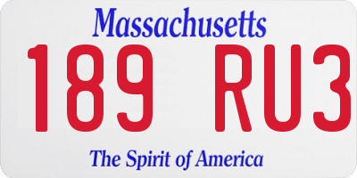MA license plate 189RU3