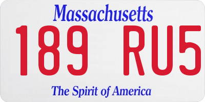 MA license plate 189RU5