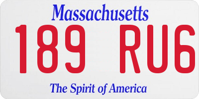 MA license plate 189RU6