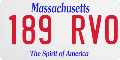 MA license plate 189RV0