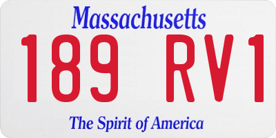 MA license plate 189RV1