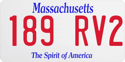 MA license plate 189RV2