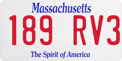 MA license plate 189RV3