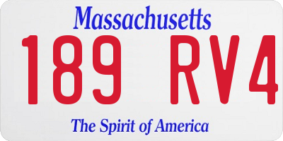MA license plate 189RV4