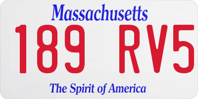 MA license plate 189RV5