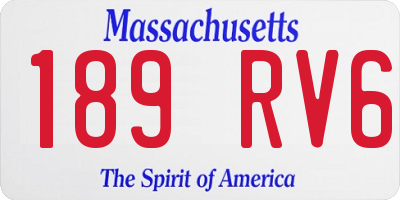 MA license plate 189RV6