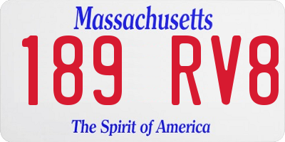 MA license plate 189RV8