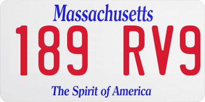 MA license plate 189RV9
