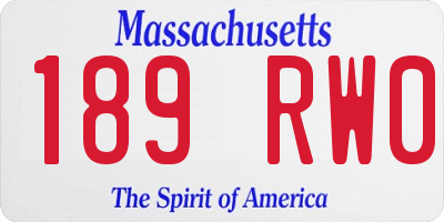 MA license plate 189RW0