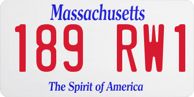 MA license plate 189RW1