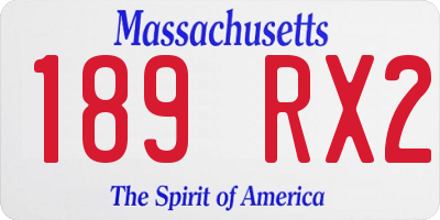 MA license plate 189RX2