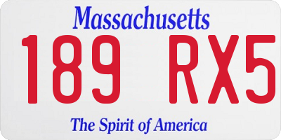 MA license plate 189RX5